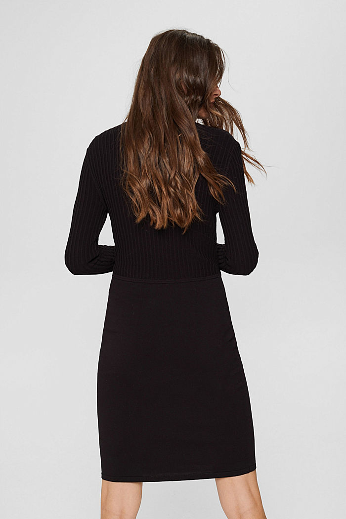 Gebreide jurk met LENZING™ ECOVERO™, BLACK, detail image number 2