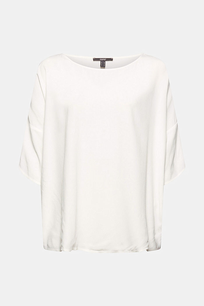 Losjes vallende blousetop, OFF WHITE, overview