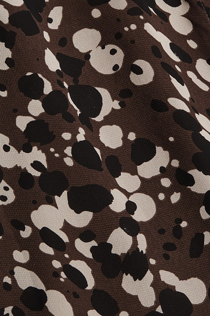 Gerecycled: chiffon blouse met print, DARK BROWN, detail image number 4