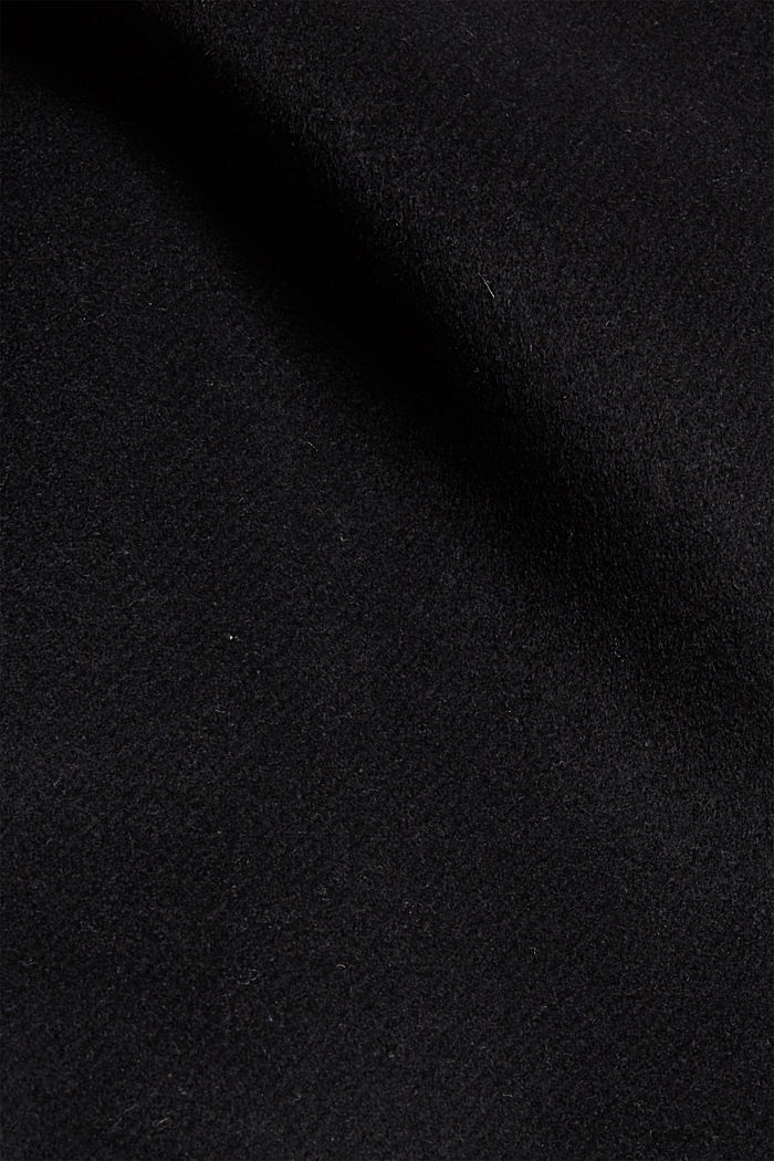 En mezcla de lana: abrigo con cuello alto, BLACK, detail image number 4