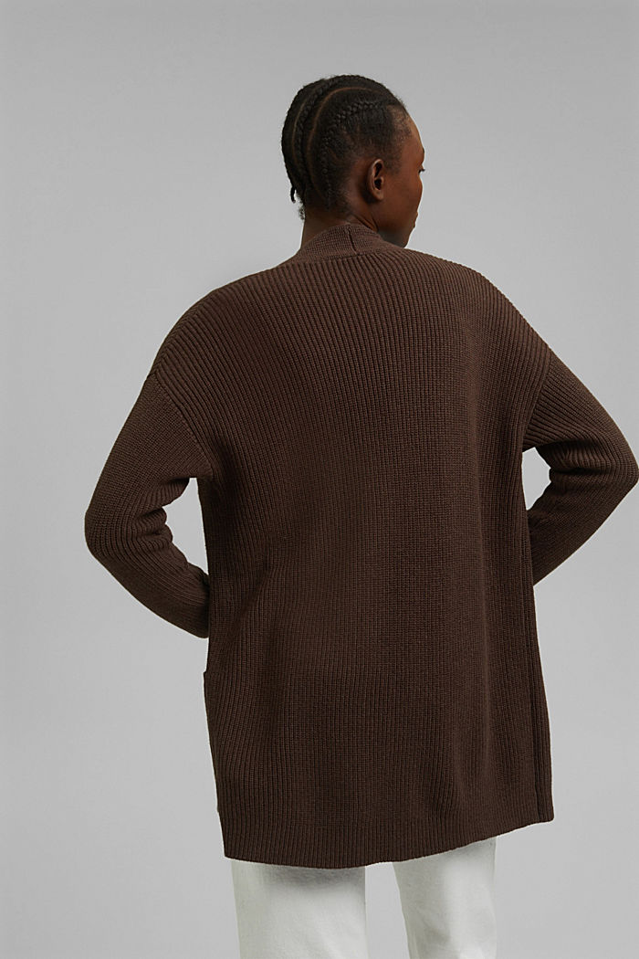 À teneur en laine et cachemire : le cardigan ouvert, DARK BROWN, detail image number 3