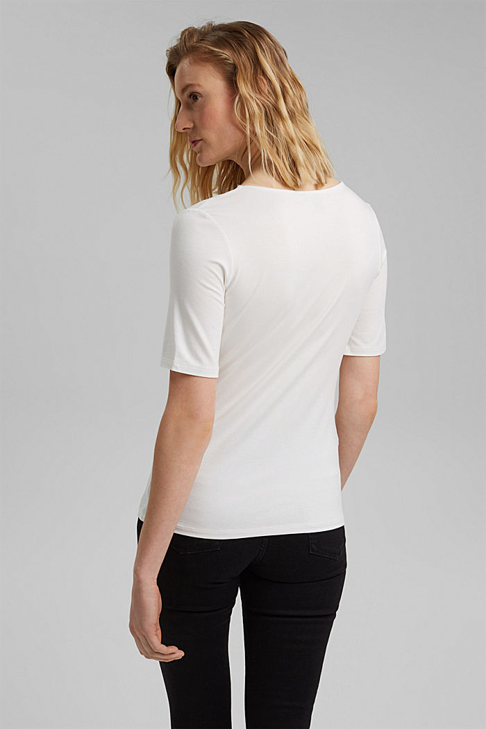 Jersey shirt met LENZING™ ECOVERO™, OFF WHITE, detail image number 3