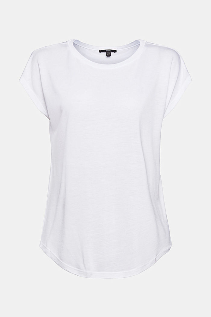 Van TENCEL™: T-shirt met afgeronde zoom, WHITE, detail image number 5