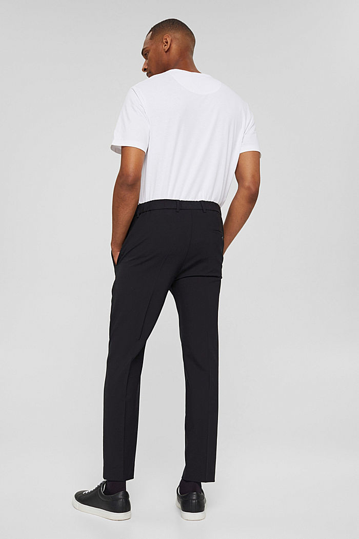Laine éco-responsable : Pantalon à ceinture élastique, BLACK, detail image number 1