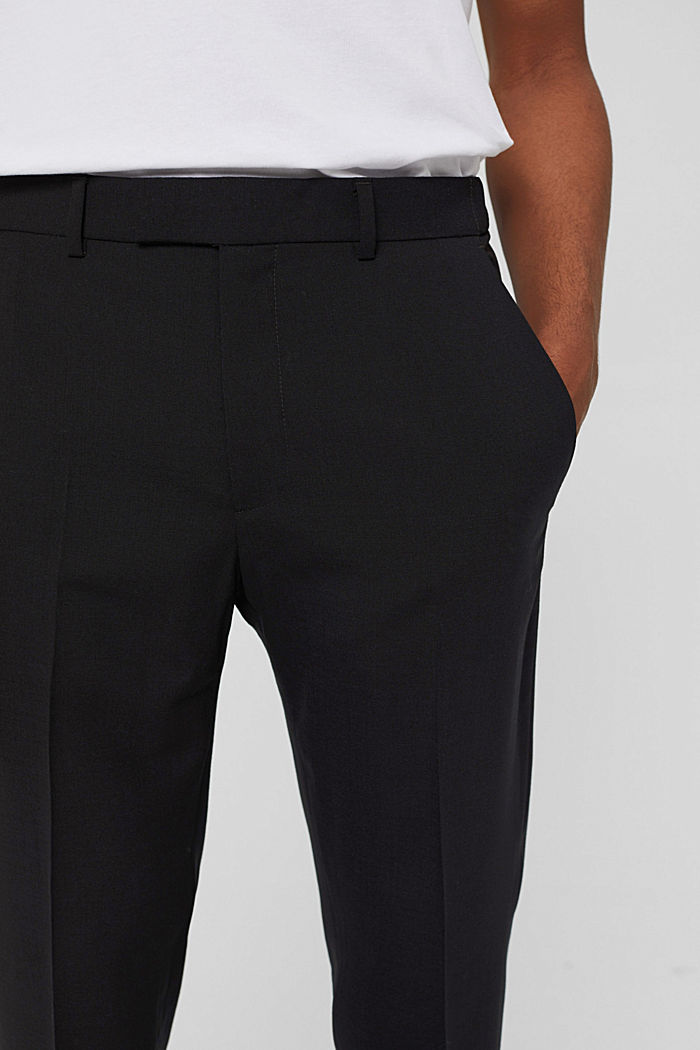 Laine éco-responsable : Pantalon à ceinture élastique, BLACK, detail image number 3
