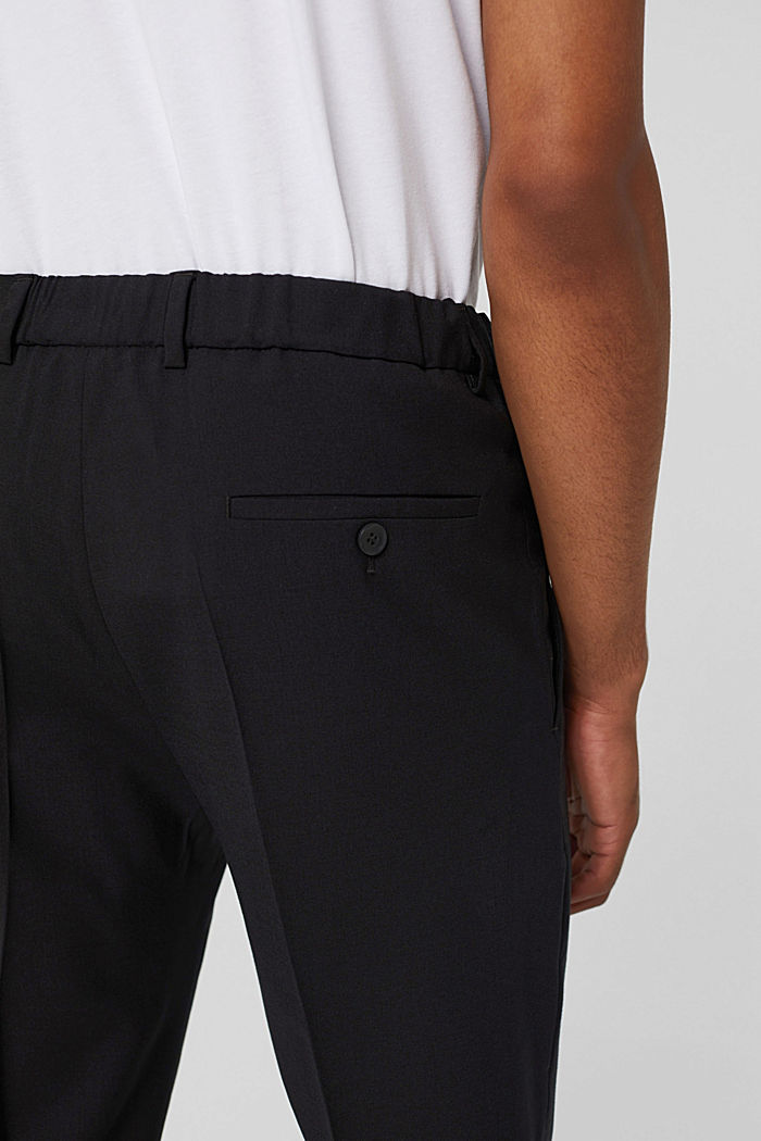 Laine éco-responsable : Pantalon à ceinture élastique, BLACK, detail image number 5