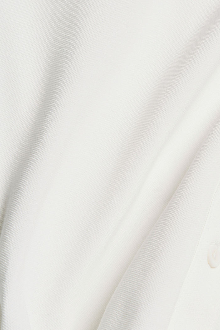 Haut à manches longues en maille piquée, coton biologique mercerisé, OFF WHITE, detail image number 5