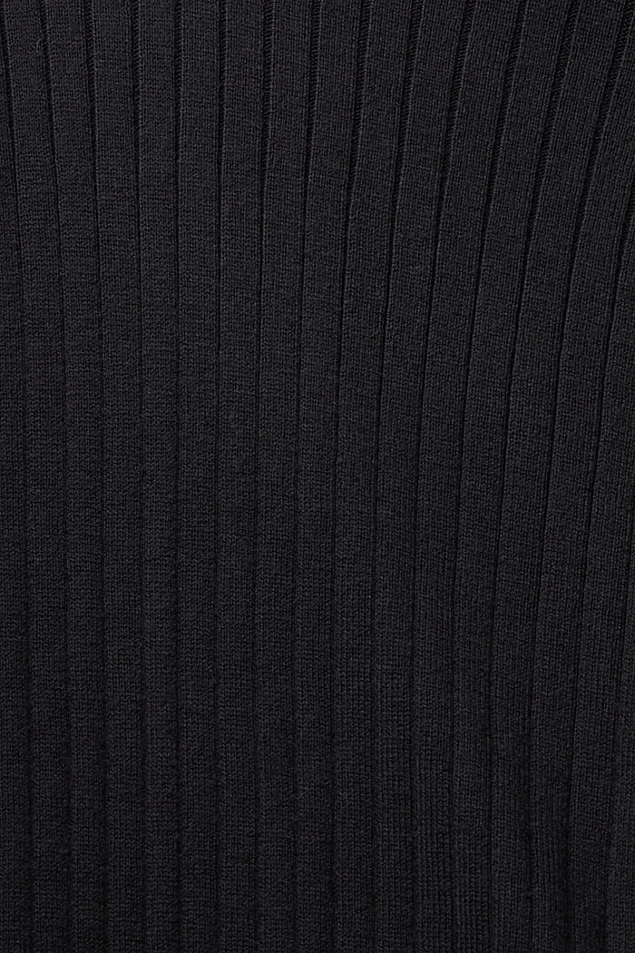 Pull-over côtelé à manches courtes, coton biologique, BLACK, detail image number 4