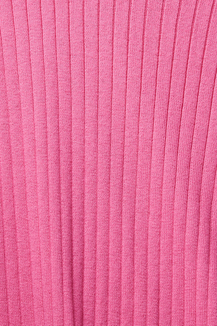 Pull-over côtelé à manches courtes, coton biologique, PINK, detail image number 4