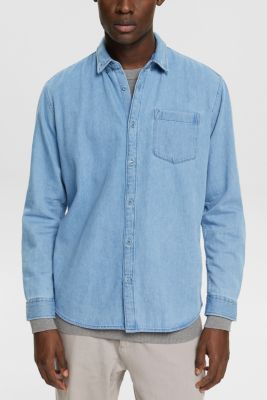 Denim shirt, BLUE LIGHT WASHED, detail-asia image number 0