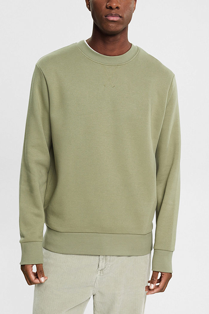 Recycled: plain-coloured sweatshirt, LIGHT KHAKI, detail-asia image number 0