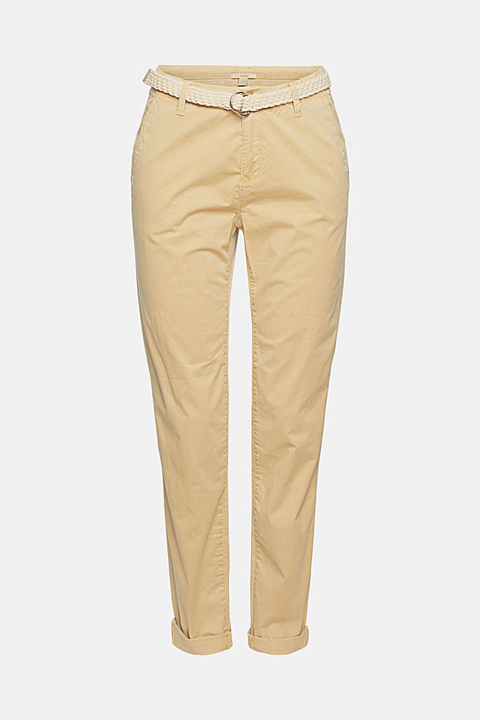 Chinos with a braided belt
