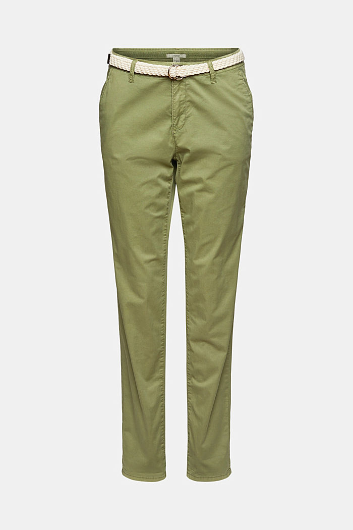 Chinos with a braided belt