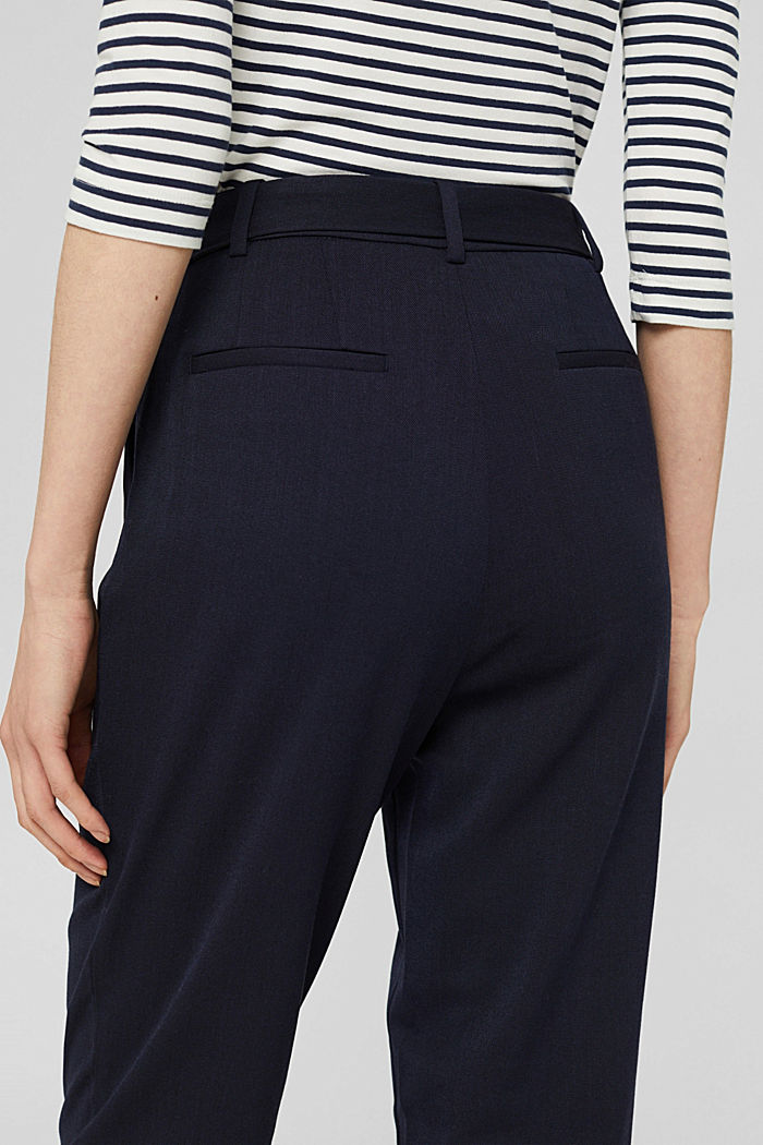 Pants woven high waist level tapered, NAVY, detail image number 5