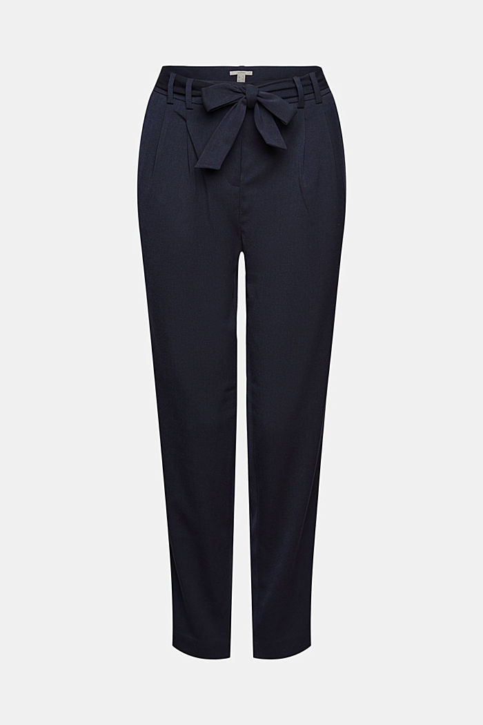 Pants woven high waist level tapered, NAVY, detail image number 6