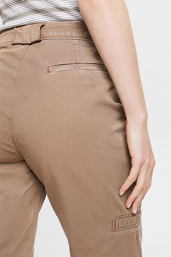 Pantalon corsaire en coton Pima, TAUPE, detail image number 2