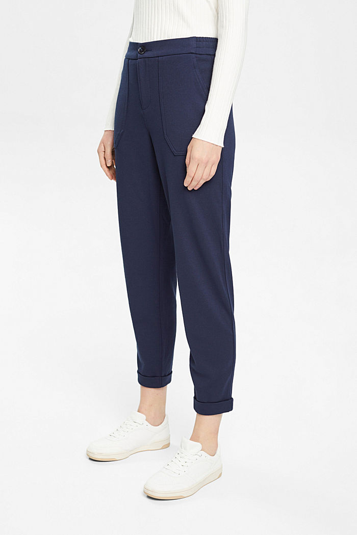 Mid-rise jogger style trousers, NAVY, detail-asia image number 0