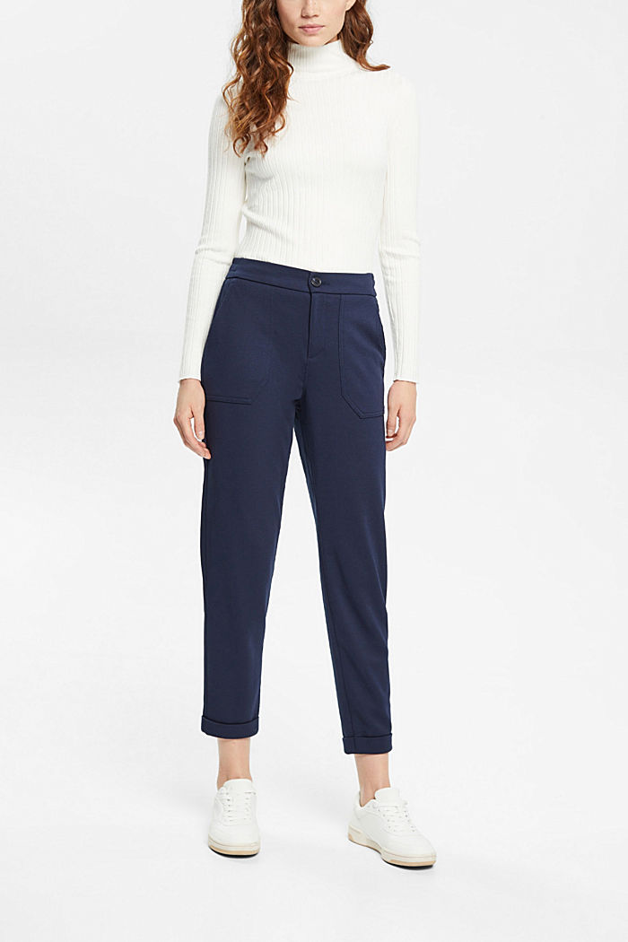 Mid-rise jogger style trousers, NAVY, detail-asia image number 5