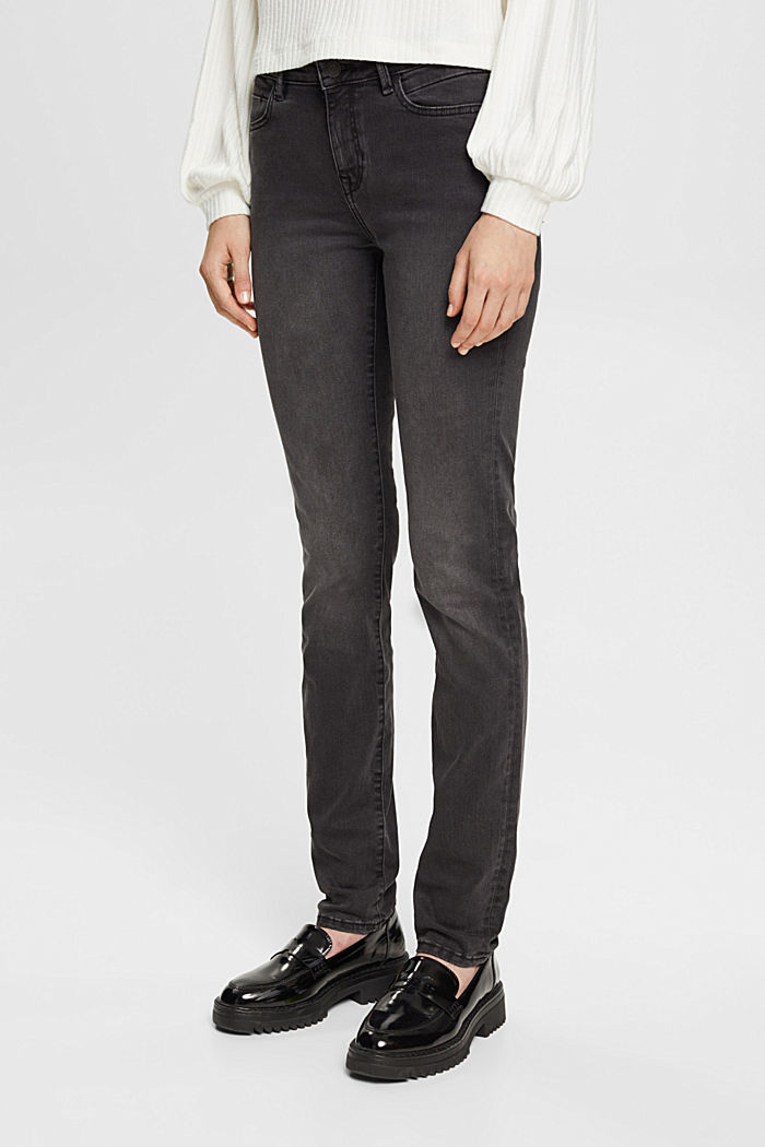 Mid-rise slim fit stretch jeans, Dual Max, GREY DARK WASHED, detail-asia image number 0