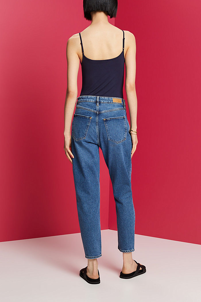 High-waisted mom jeans, BLUE MEDIUM WASHED, detail-asia image number 1