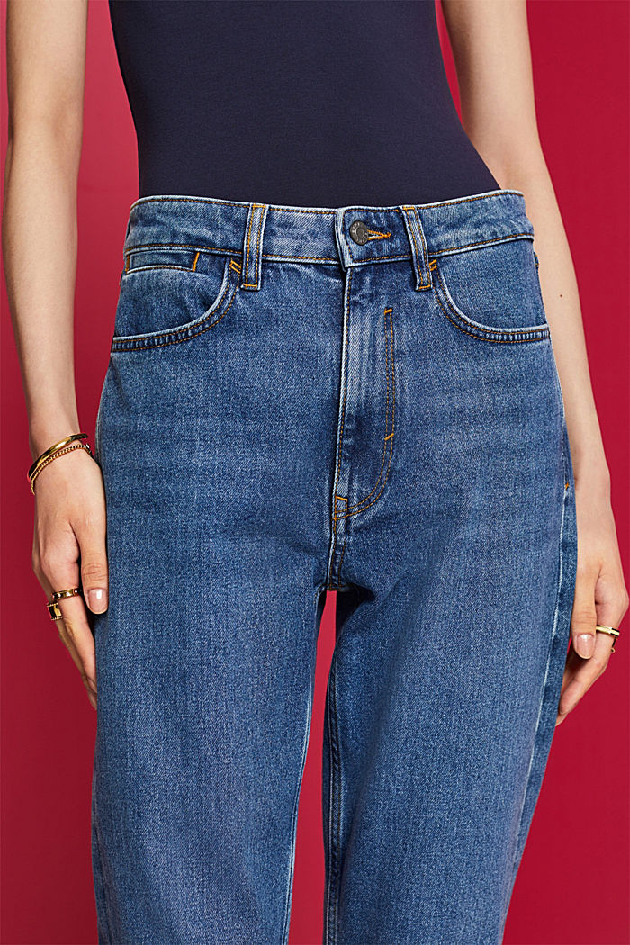 High-waisted mom jeans, BLUE MEDIUM WASHED, detail-asia image number 4