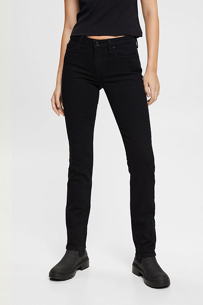Straight leg stretch jeans, BLACK RINSE, detail-asia image number 0