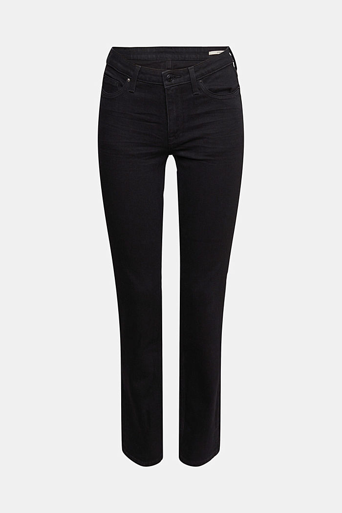 Straight leg stretch jeans, BLACK RINSE, detail-asia image number 7