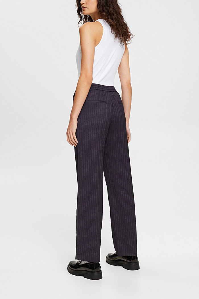 Pinstriped jogger style trousers, NAVY, detail-asia image number 3