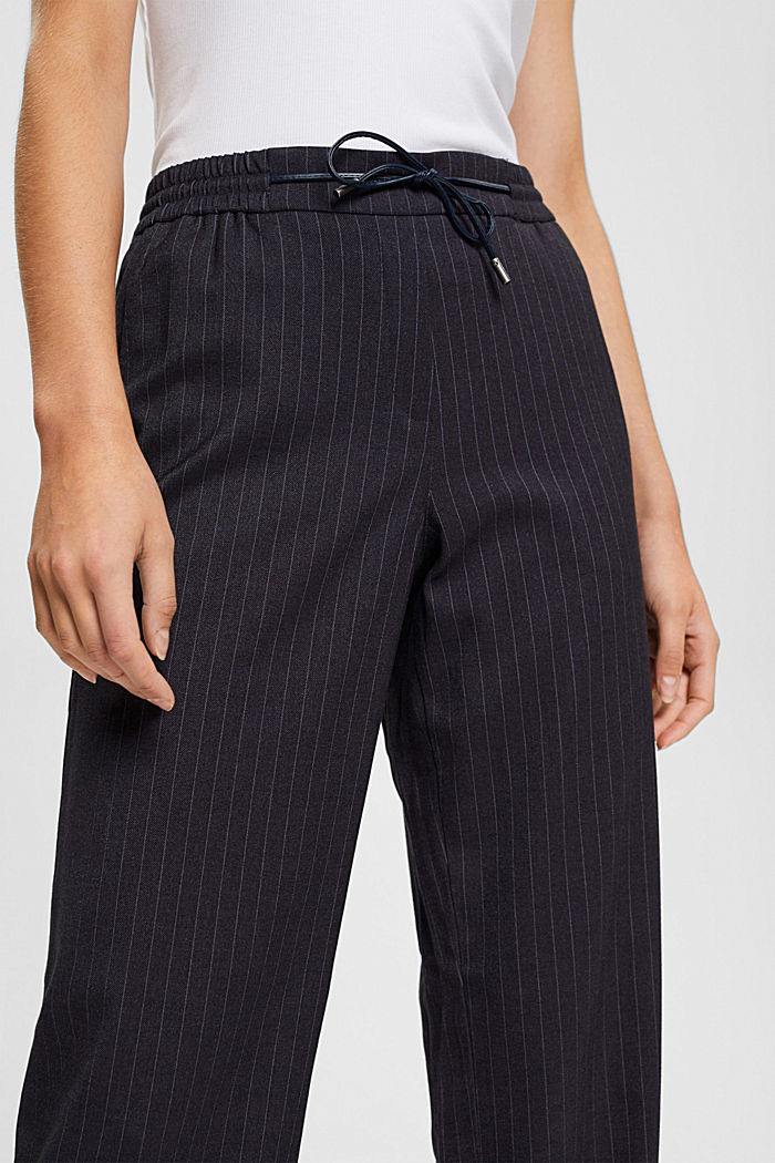 Mid-rise pinstriped jogger style trousers, NAVY, detail-asia image number 2