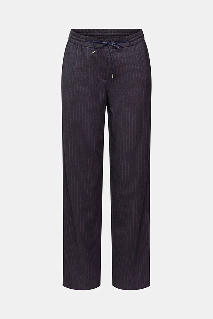 Mid-rise pinstriped jogger style trousers, NAVY, detail-asia image number 7