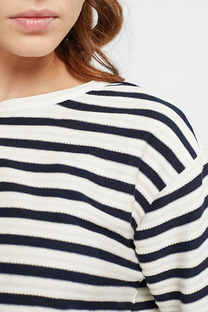 Striped cardigan, NAVY, detail-asia image number 2