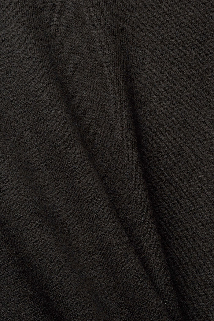Wool blend: open cardigan, BLACK, detail-asia image number 4