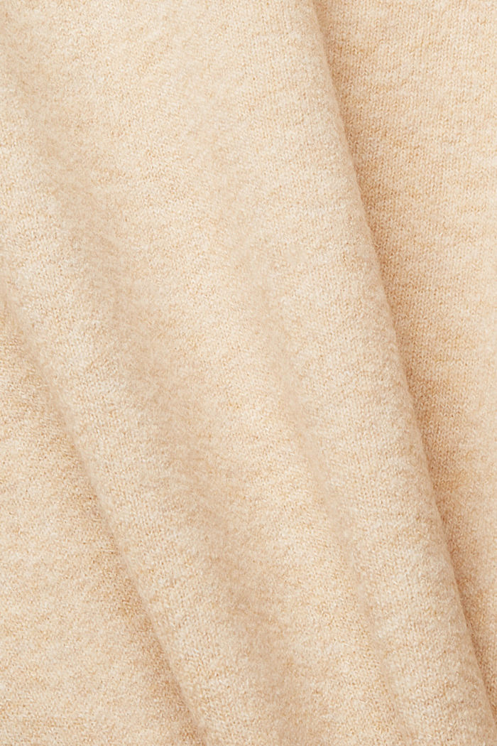 Wool blend: open cardigan, SAND 5, detail-asia image number 4