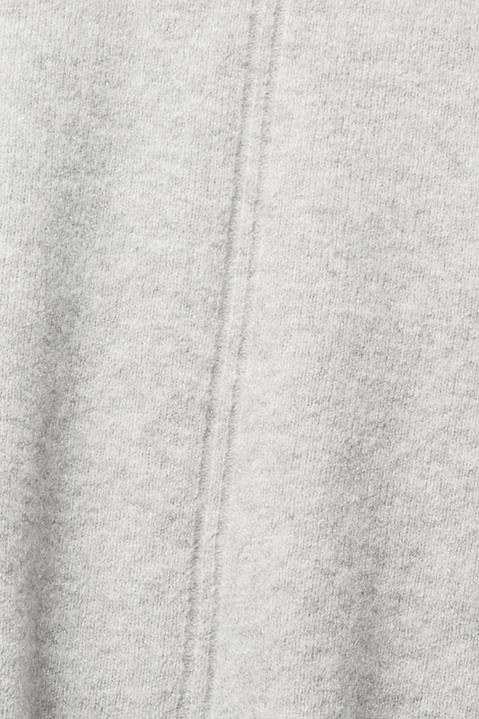 Wool blend: fluffy jumper with stand-up collar, LIGHT GREY, detail-asia image number 5