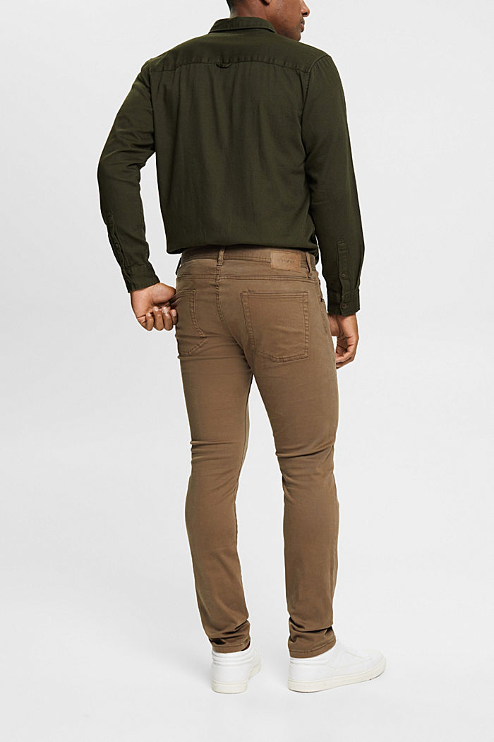 Slim fit trousers, organic cotton, DARK KHAKI, detail-asia image number 3