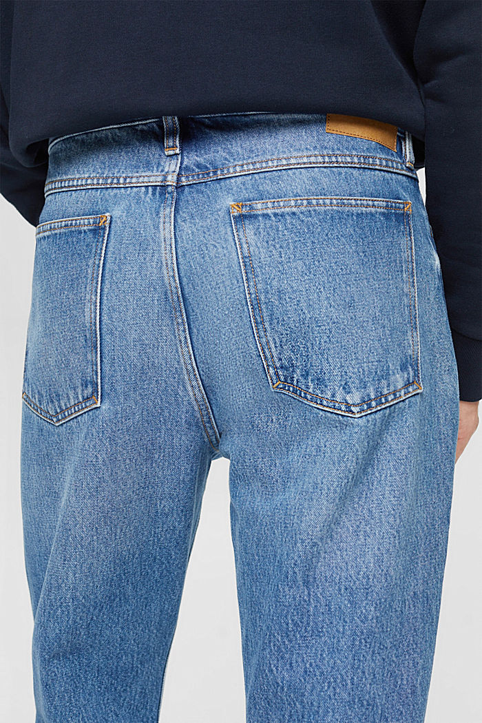 Jeans with a straight leg, organic cotton, BLUE MEDIUM WASHED, detail-asia image number 4
