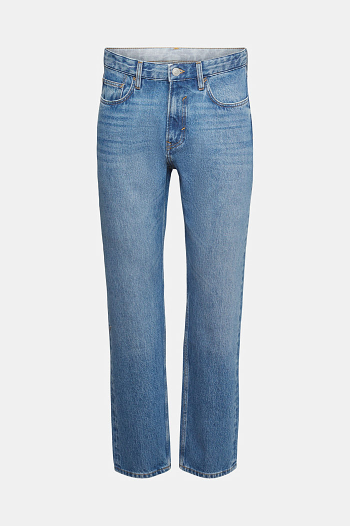 Jeans with a straight leg, organic cotton, BLUE MEDIUM WASHED, detail-asia image number 6