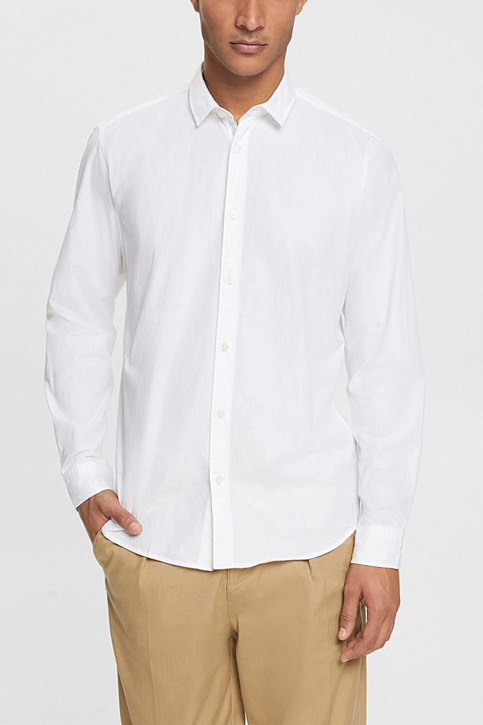 Slim fit, sustainable cotton shirt, WHITE, detail-asia image number 0