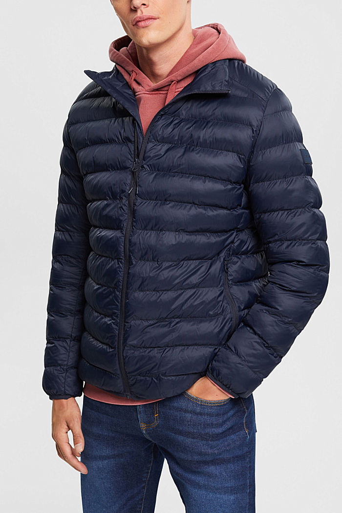 Quilted jacket with high neck, NAVY, detail-asia image number 0