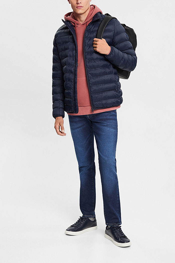 Quilted jacket with high neck, NAVY, detail-asia image number 2