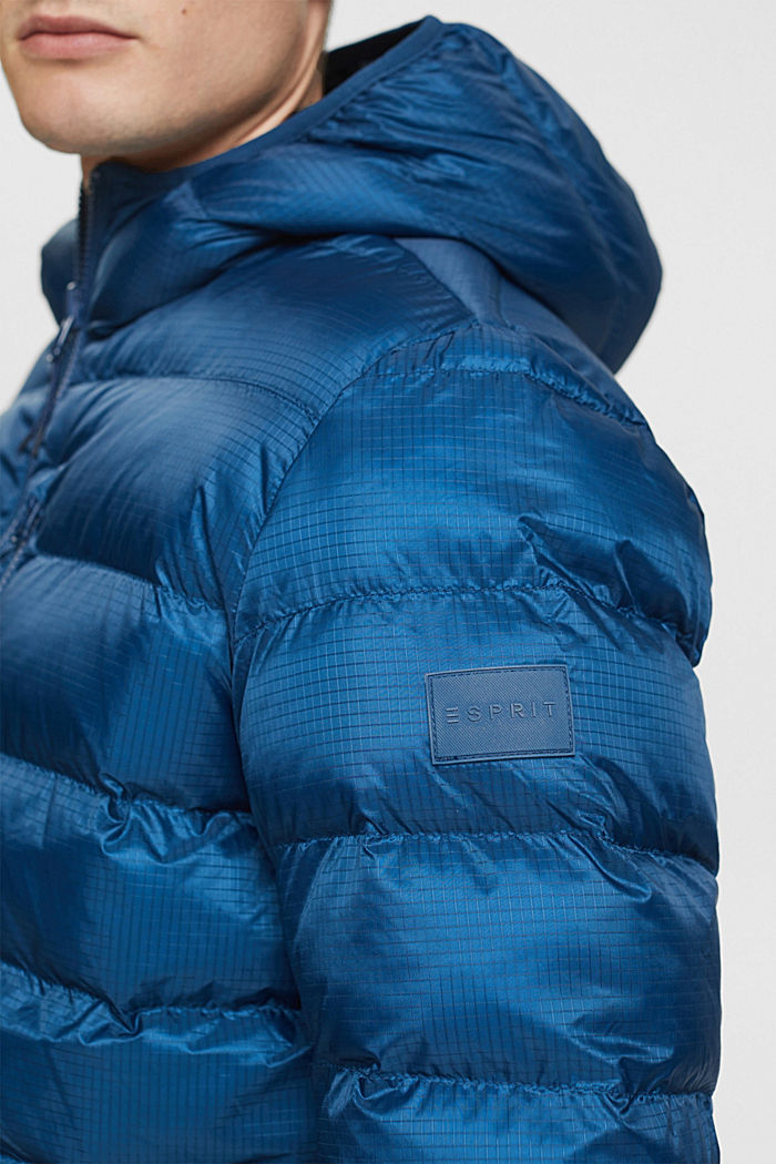 Quilted jacket with hood, PETROL BLUE, detail-asia image number 2