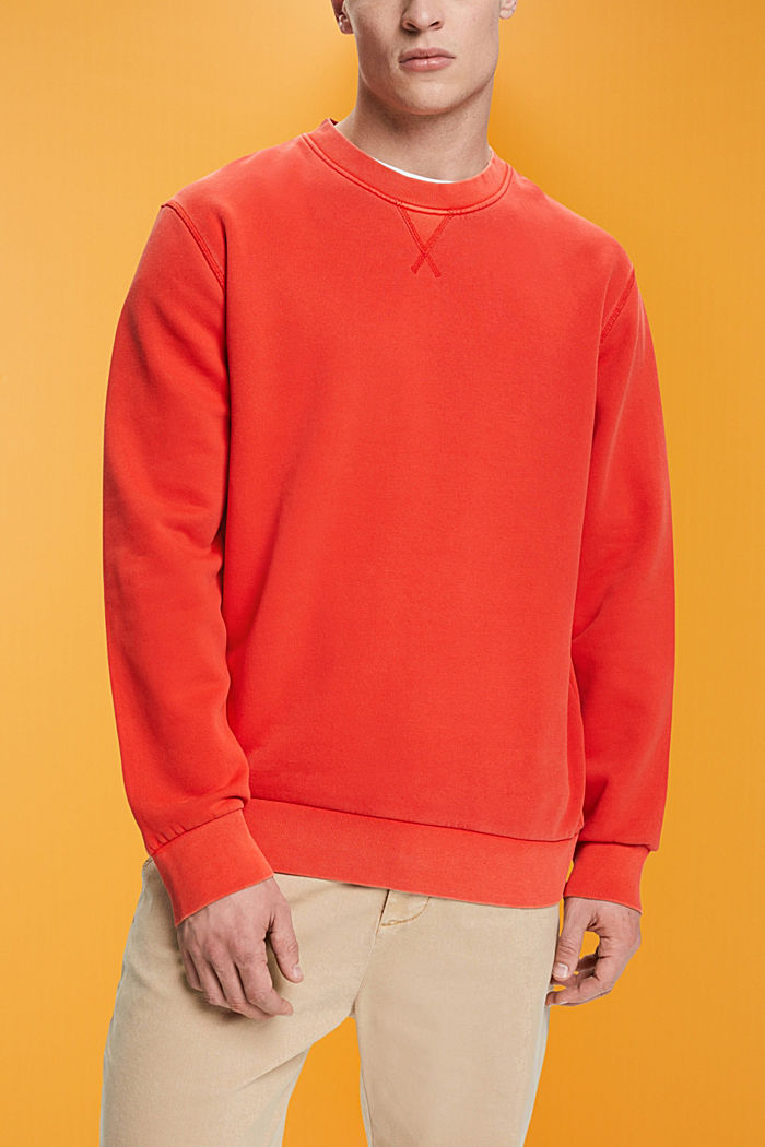 Plain regular fit sweatshirt, RED, detail-asia image number 0