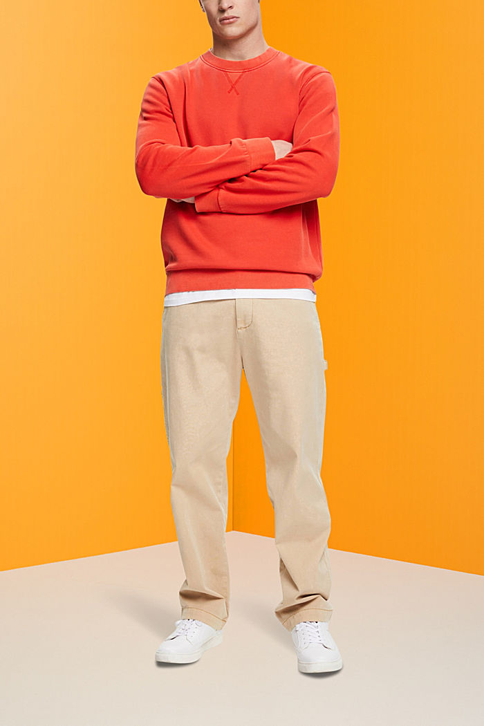 Plain regular fit sweatshirt, RED, detail-asia image number 4
