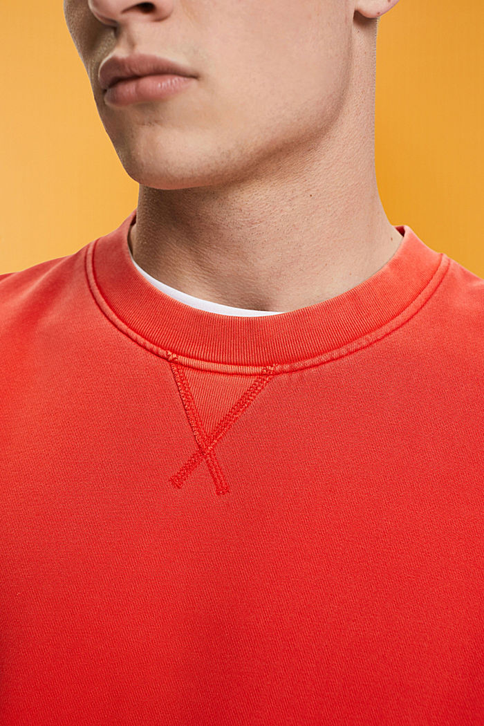 Plain regular fit sweatshirt, RED, detail-asia image number 2