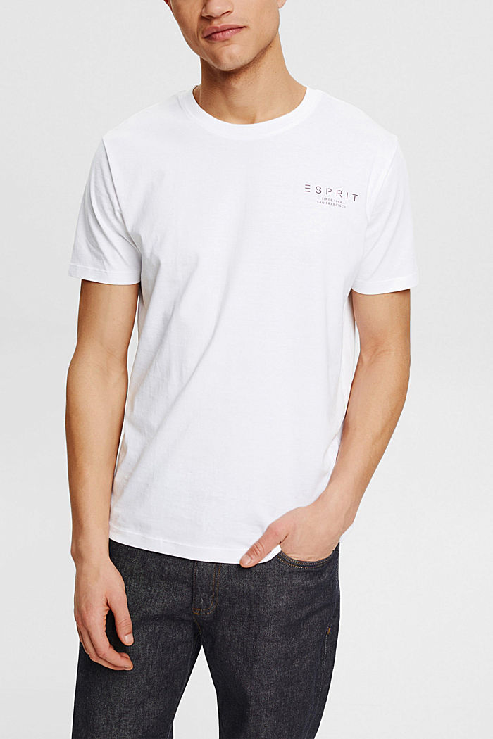Jersey T-shirt with a logo print, WHITE, detail-asia image number 0