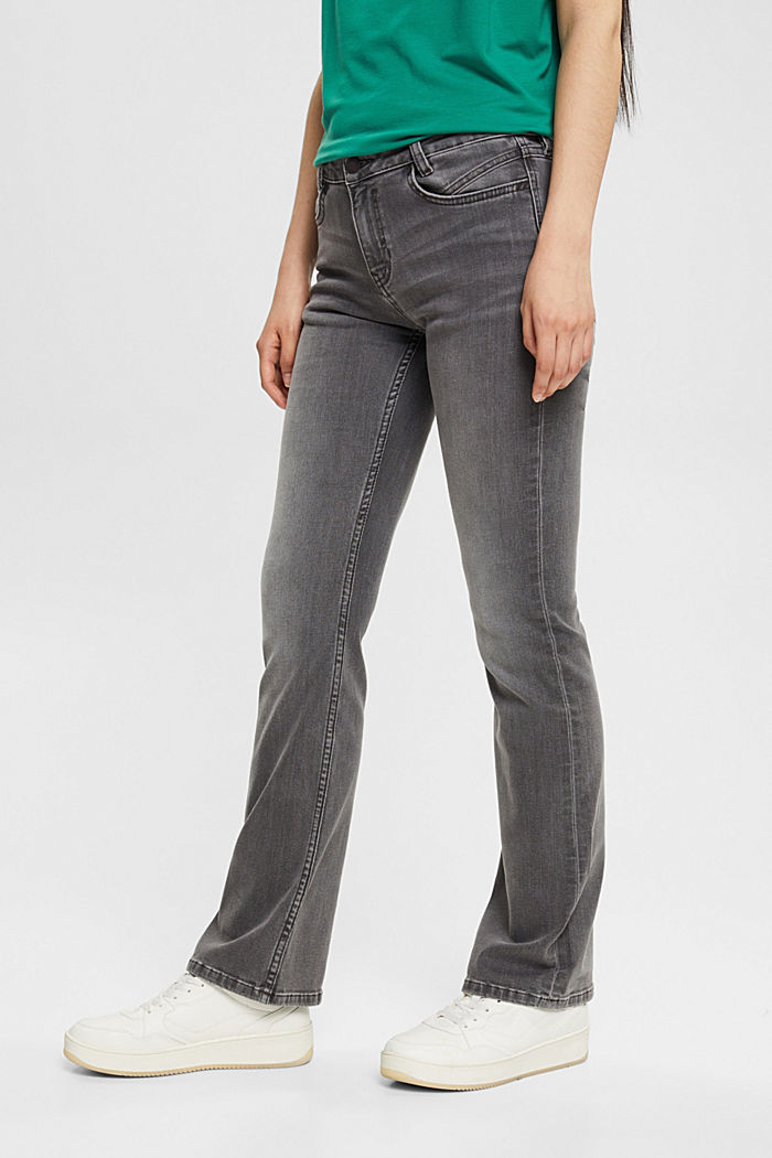Mid-rise bootcut stretch jeans, GREY MEDIUM WASHED, detail-asia image number 0