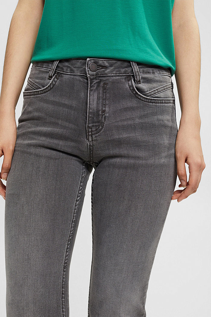 Mid-rise bootcut stretch jeans, GREY MEDIUM WASHED, detail-asia image number 2