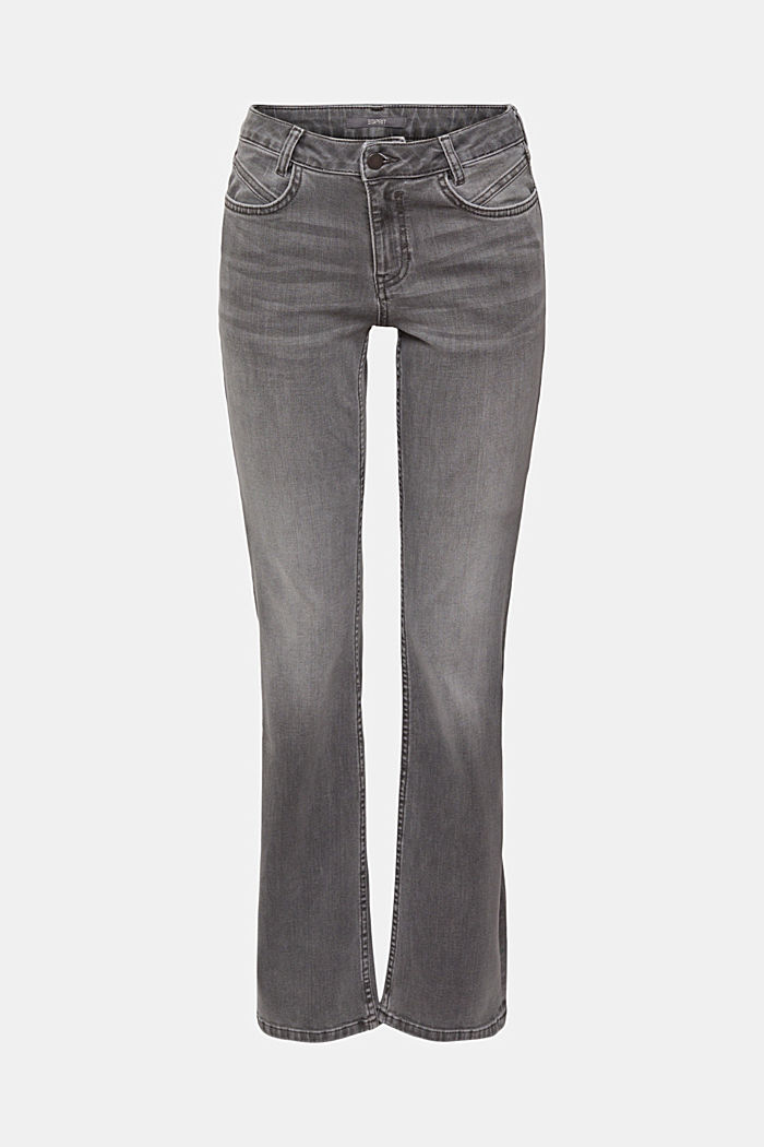 Mid-rise bootcut stretch jeans, GREY MEDIUM WASHED, detail-asia image number 7