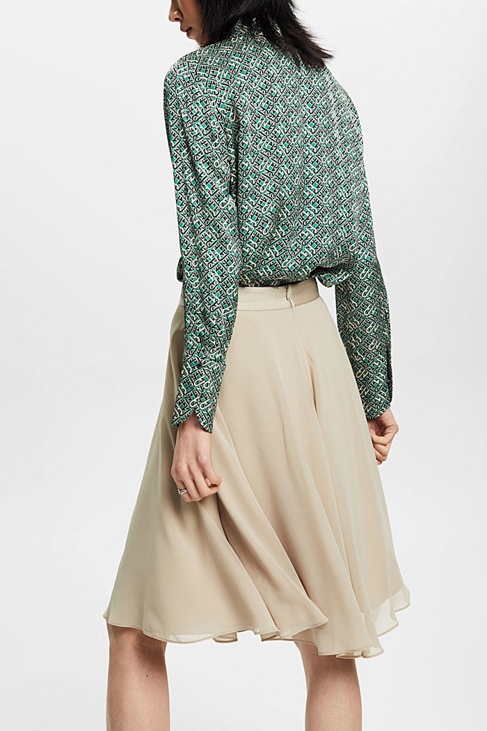 Knee-length chiffon skirt, DUSTY GREEN, detail-asia image number 1