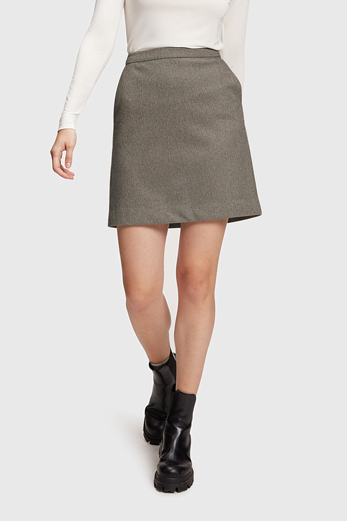 Two-tone skirt, GUNMETAL, detail-asia image number 0